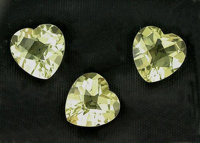 ONE 8mm Checkerboard Heart Lemon Citrine Gem Stone Gemstone Natural Faceted