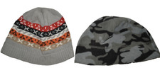 OLD NAVY KIDS BOYS ONE SIZE 2 FLEECE KNIT BEANIE HATS SET OF 2