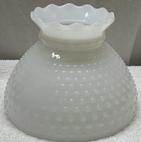 Vintage Fenton White Hobnail Milk Glass Lamp Shade 8”