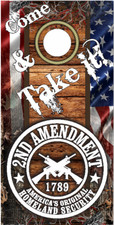 2nd Amendment Gun Rights Camo LAMINATED Cornhole Wrap Bag Skin Decal Sticker