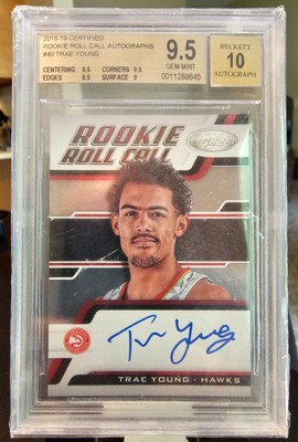 2018-19 Certified Trae Young Rookie Roll Call RC BGS 9.5 / 10 Auto 