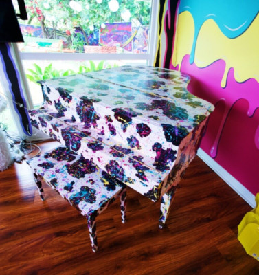Abstract Art Painted Baby Grand Piano (Great Condition)