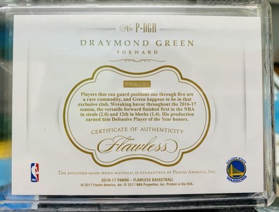 2016-17 Panini Flawless - Patches Draymond Green #P-72 /25 (MEM 