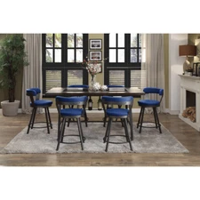 Appert Swivel Pub Height Chair, Metal Frame and Leather Cover (Set of 2), 25"SH