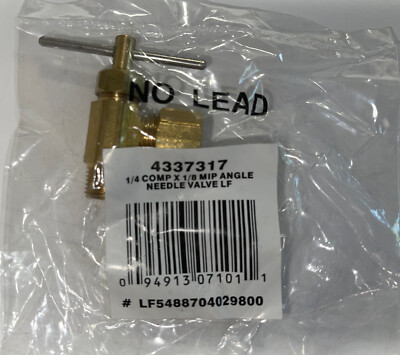 JMF 4337317  Brass Angle Valve 1/4 Compression x 1/8 Male Pipe Thread Lead Free