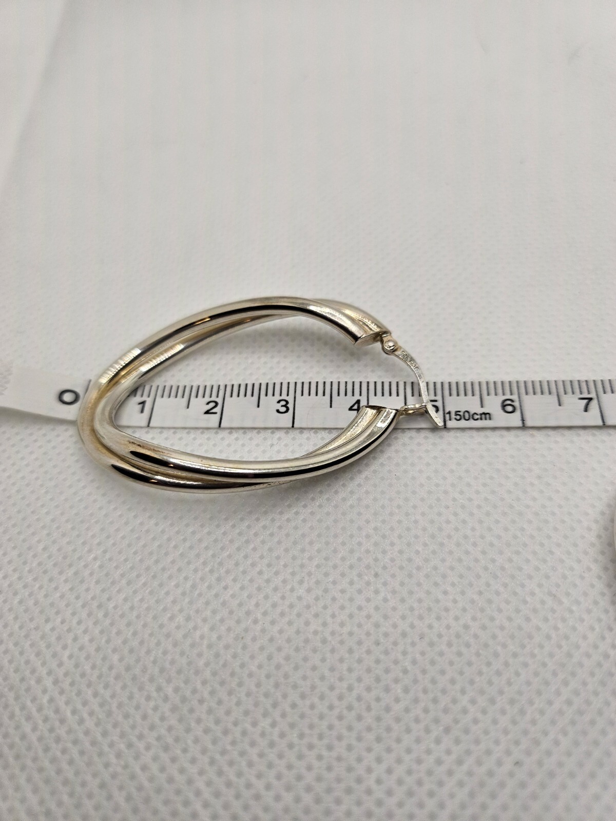 Sterling Silver Abstract Double Loop U Shape Pier… - image 3