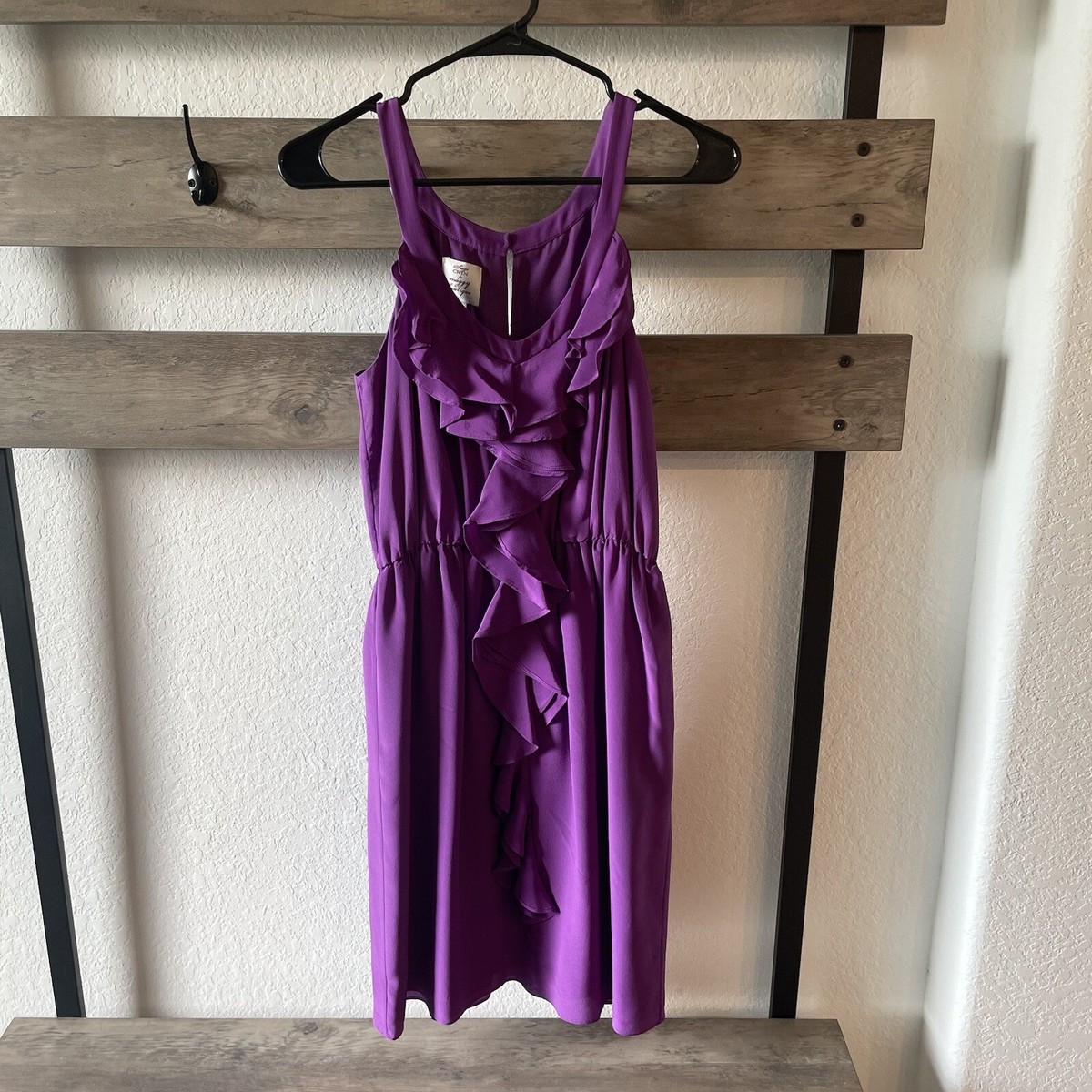suzi chin for maggy boutique silk dress Suzi Chin for Maggy Boutique Ruffle Front A-Line 100% Silk Dress Size 6 EUC