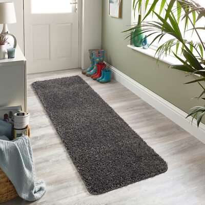 Grau Antirutsch Fußmatte Shaggy Teppich Badematte Fußmatte Schlafzimmer Küche Haustier Teppiche