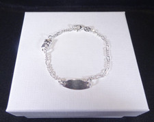 Italian Delight 925 Solid Sterling Silver Bear  Engravable Tag Bracelet