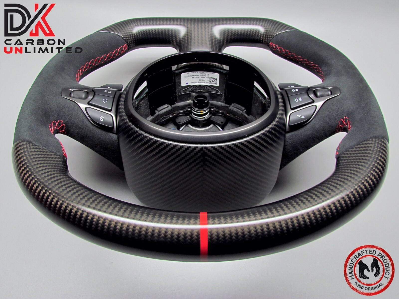 Aston Martin DB11 DBS Vantage Red Ring Alcantara Matte Carbon Steering Wheel v1