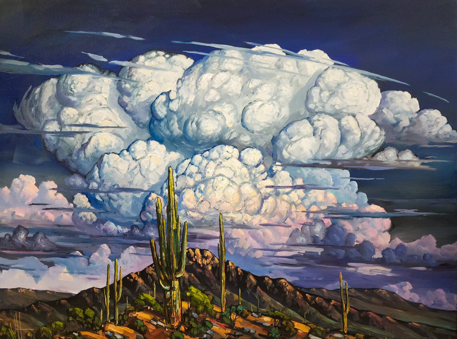 Impressionism Southwest Art PRINT Clouds Deco Reproduction Canvas Hawkins R15