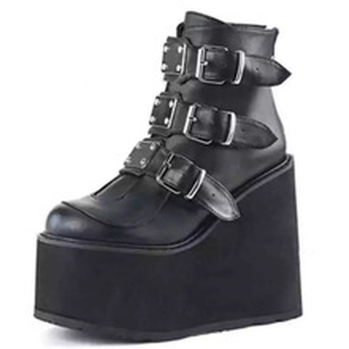 platform wedge bootie