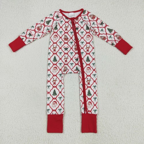 Toddler Baby Winter Christmas Loungewear Santa Candy Cane Pajama Set And Romper - Picture 3 of 7