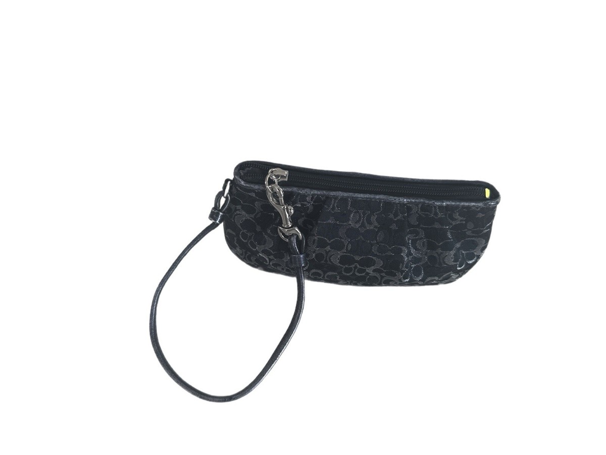 Coach Dark Gray Fabric Accessory Coach 70th Anniversary Madison Quilted Nylon Wristlet Clutch  main image 3