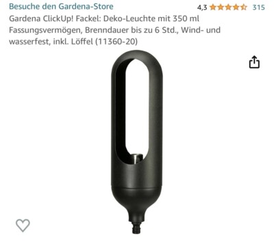Gardena Click Up Fackel Gartenfackel Licht Öl