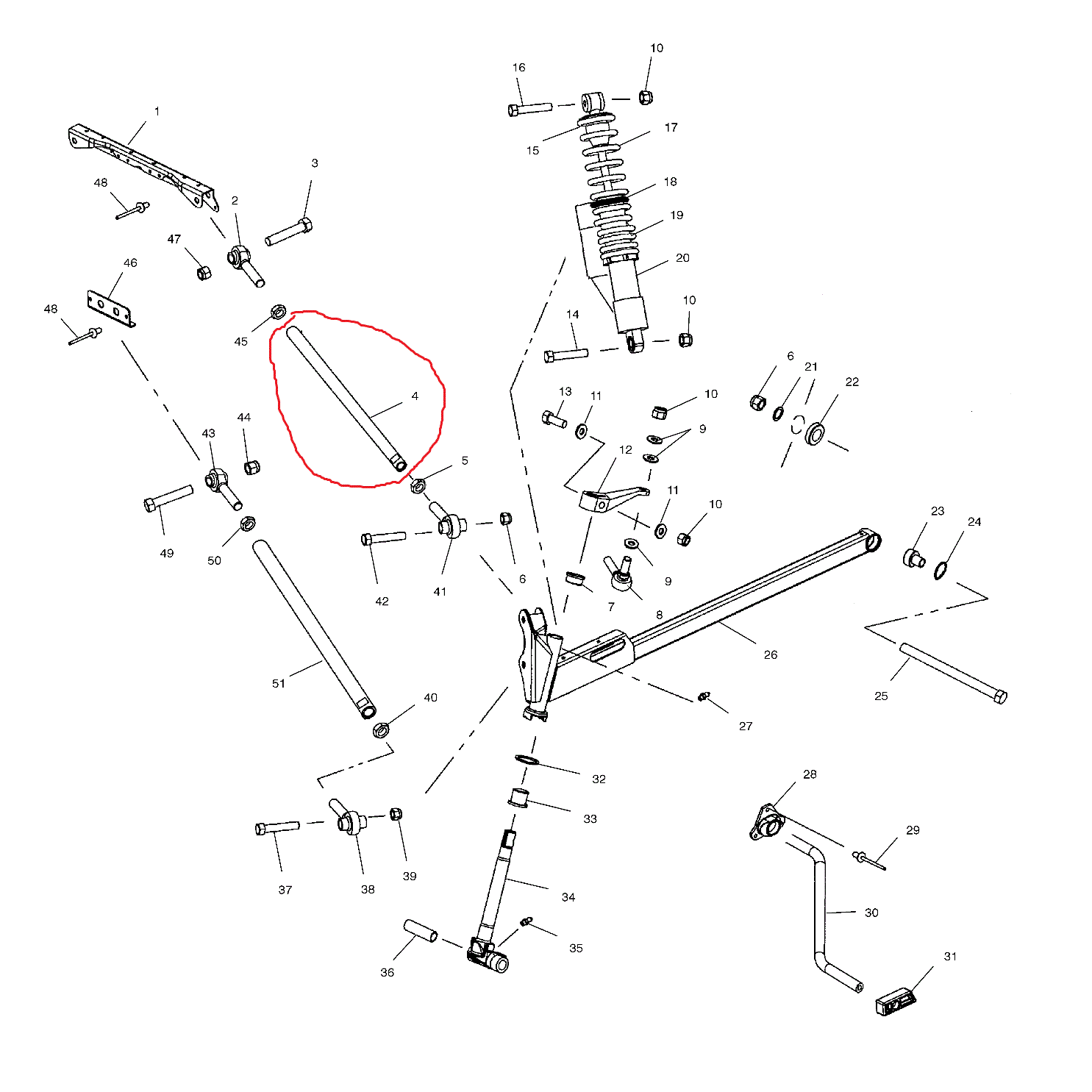 NEW OEM NOS POLARIS 200104 PRO X 440 600 01 XCF SP EDGE UPPER RADIUS