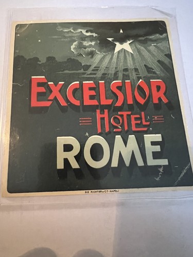 Étiquette De Valise Antique Originale - HÔTEL CONTINENTALE - ROMA - ITALIE
