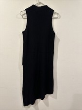 Philanthropy Women's High Neck Sleeveless Hi-Lo Hem Sweater Dress Black Size XS