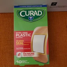 6 Pack Curad Extra Large Plastic Bandages, 2x4 inches, 10/pack Total 60 Bandages