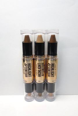 HARD CANDY HIGHLIGHT & CONTOUR FACE DUO STICK MEDIUM 0.184 OZ EACH *LOT OF 3*