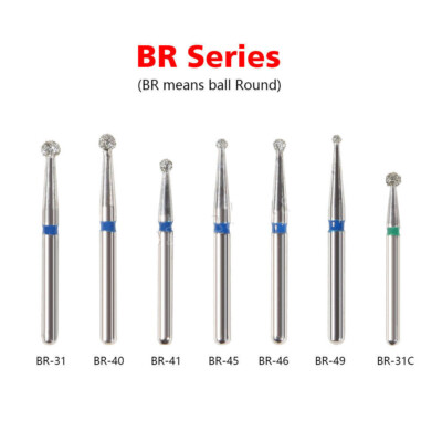 Fraises Diamantées Pour Pièce à Main Dentaire, Diamant Grain Moyen, Cône FG1.6mm, 42 Types