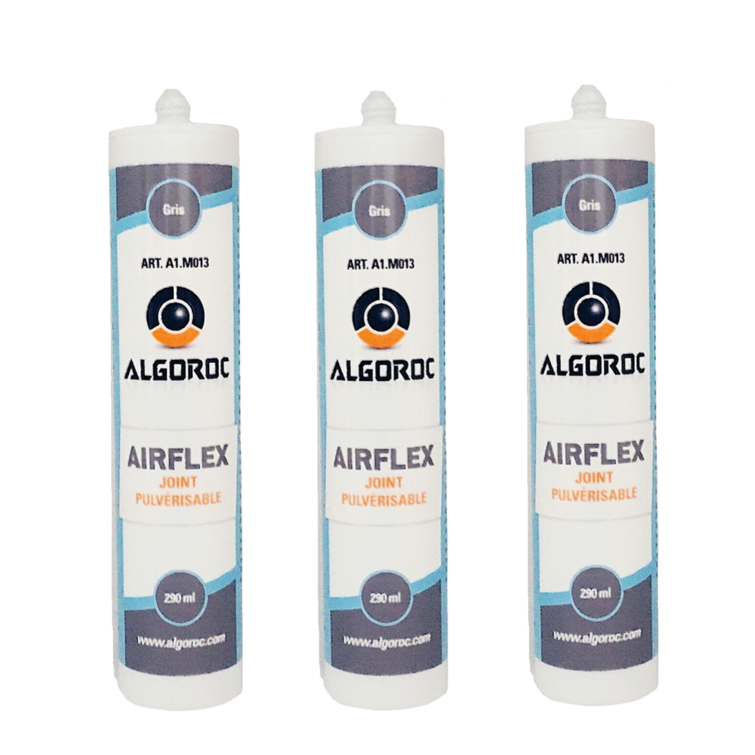 Mastic Joint pulvérisable, 100 MS Polymere Airflex Gris 290ml lot de 3