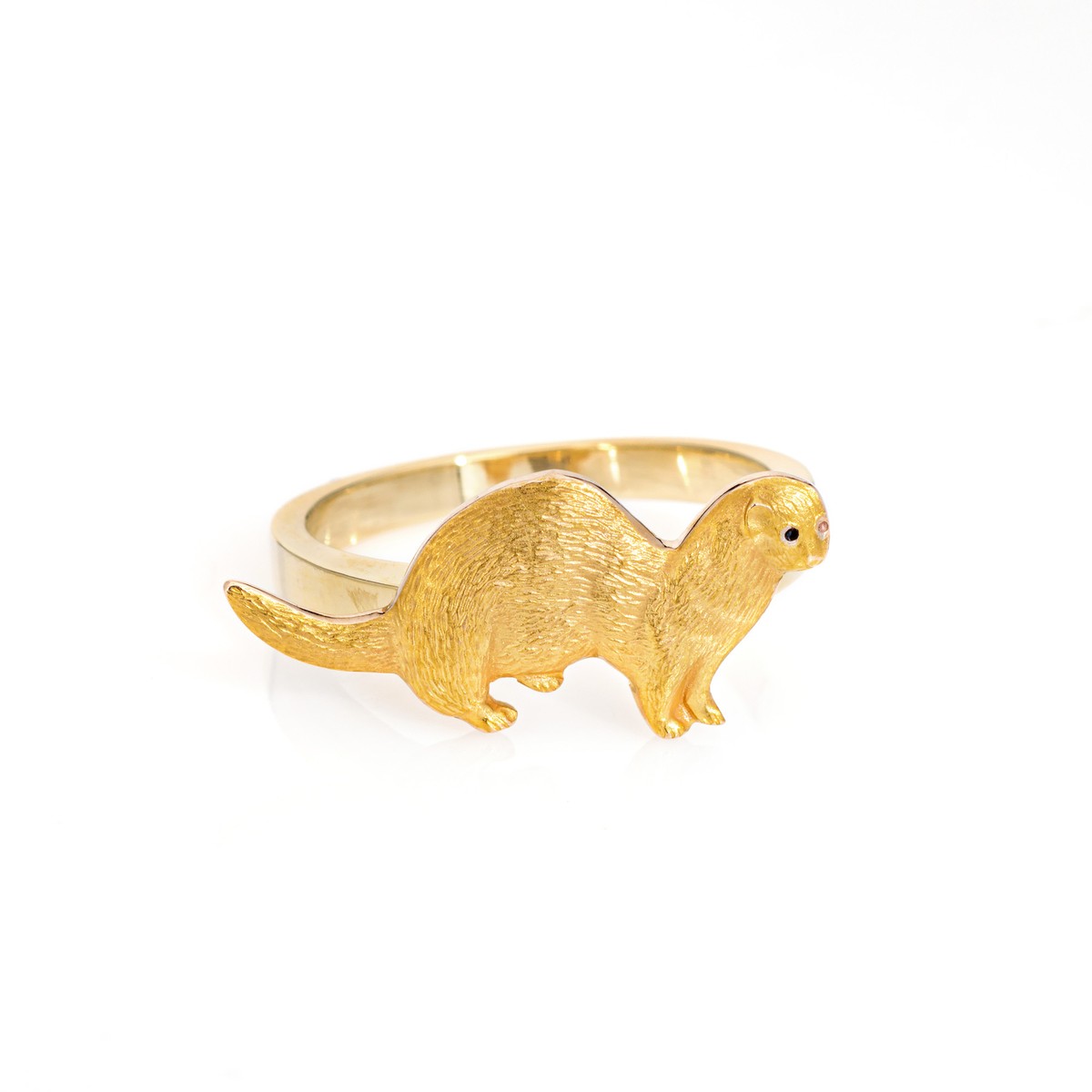 Otter Ring Vintage 14k Yellow Gold Sz Estate Fine Jewelry Sea Creature