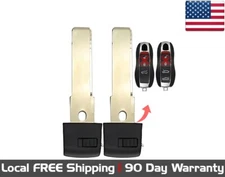 2x New Replacement Proxy Key Fob Remote Uncut Insert Blade For Select Porsche