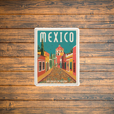 Vintage Mexico Travel sticker - Colorful San Miguel de Allende Art Print #3143