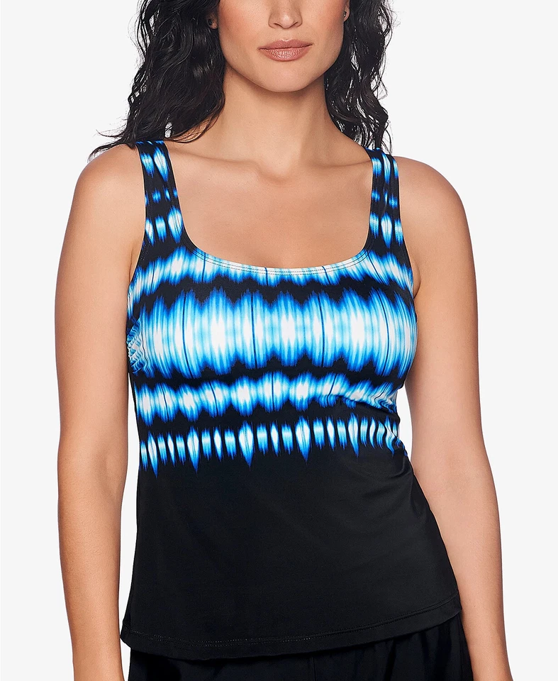 Camiseta Tankini Reebok Mujer Sonic Attack Cuello Redondo Resistente al Cloro Azul 10 Nueva con Etiquetas Foto 2 de 2