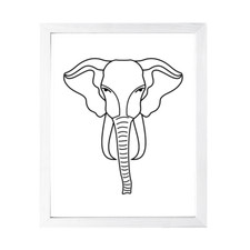 Designs ByLITA Elephant Outlined version, Wall Print Animals Art