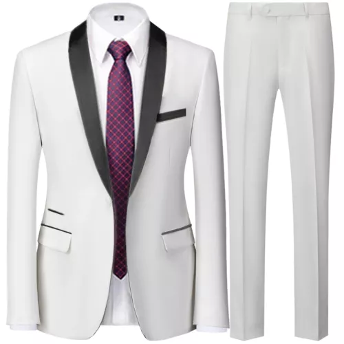 Ensemble de 3 pièces costume de mariage homme manteau pantalon gilet robe de marié blazers veste pantalon - Photo 41/52
