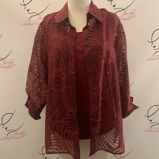 Alfred Dunner. Size 10. Two Piece Set. Sheer Shirt with Attached Tank Cami. B50.