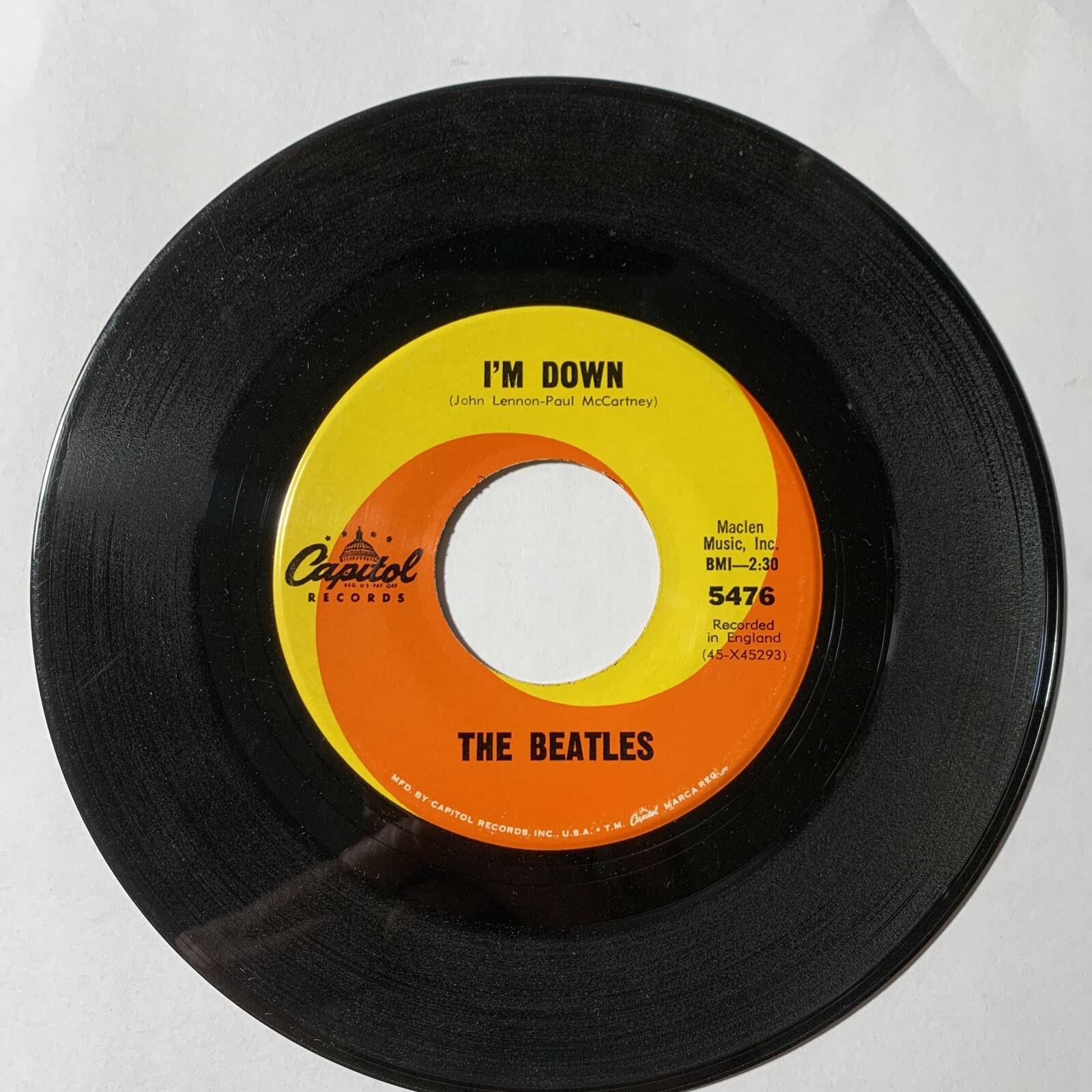 RARE 45 RPM RECORD: “Help!” / “I’m Down,” The Beatles w/ Picture Sleeve ...