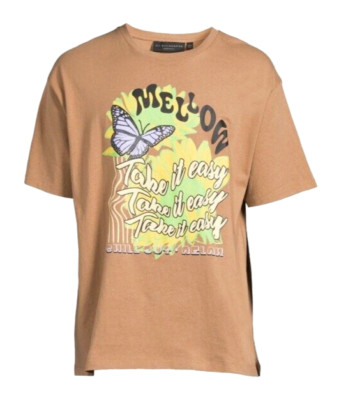 NO BOUNDARIES Big Man 3X Brown Take it Easy Mellow Cotton Graphic T-Shirt NWT