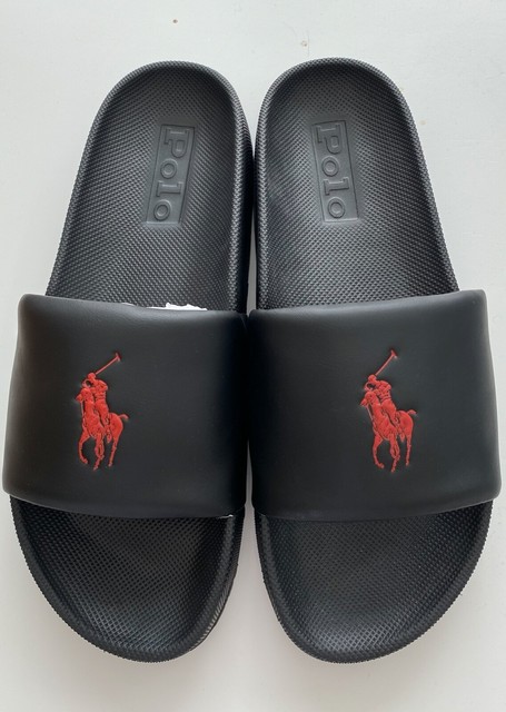 black ralph lauren sliders