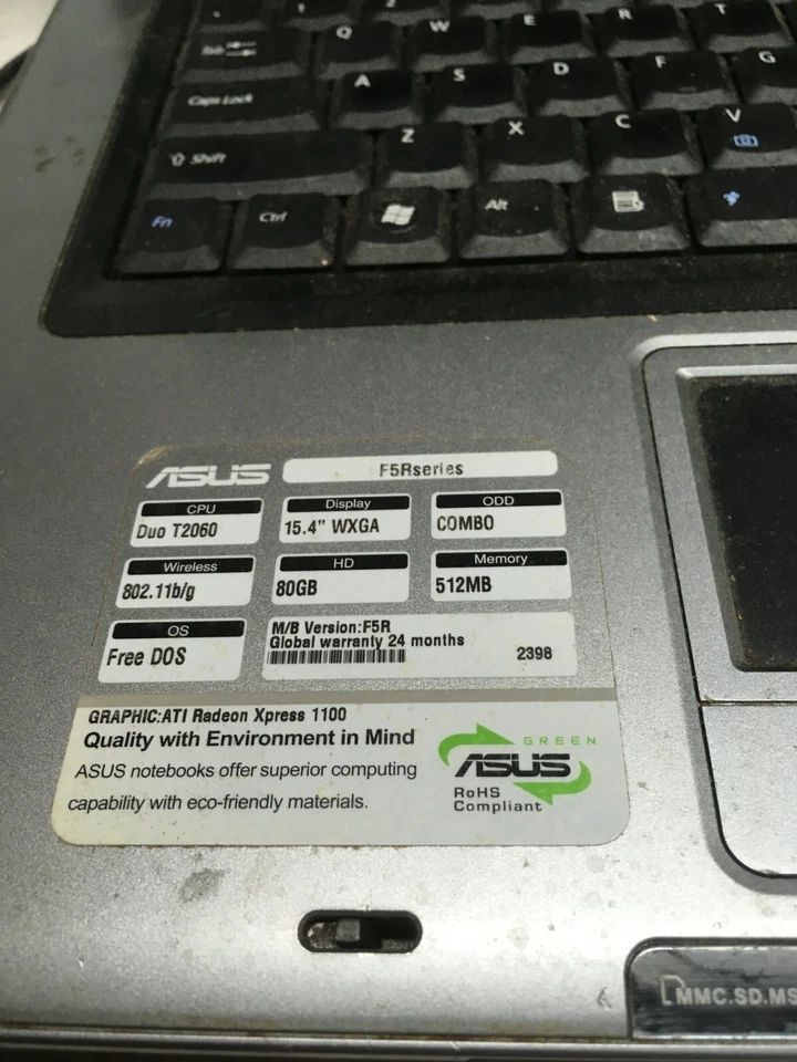 ASUS F5R 15" (AS IS) Intel Celeron M 440 - JZ - Image 2 of 4