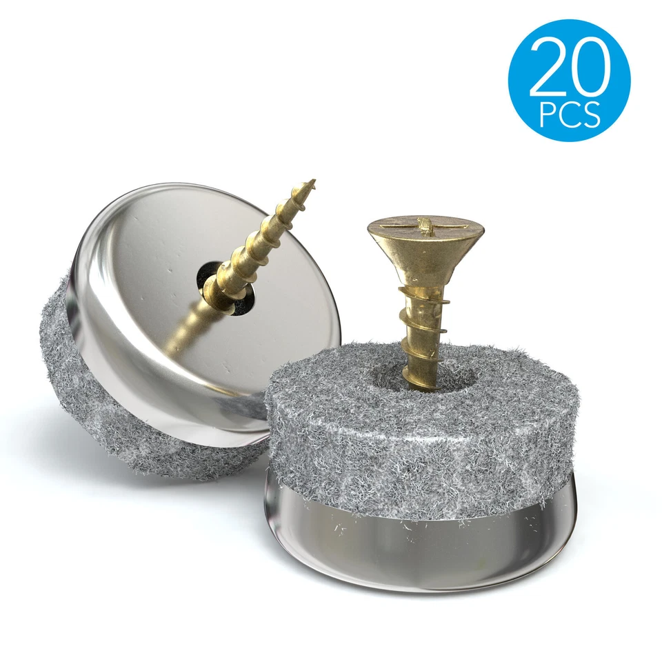 20x Stuhl Filzgleiter Möbelgleiter Filz Untersetzer Schraube Stuhlgleiter Füße - Bild 3 von 4