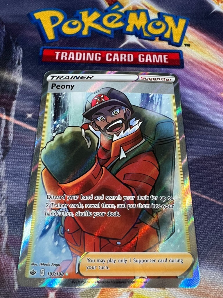 Peony 197/198 Pokemon TCG Sword & Shield Chilling Reign Full Art Rare NM