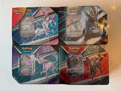 POKEMON TRADING CARDS TCG COSTCO 4 PACK TINS SET NIB SEALED  TYRANITAR