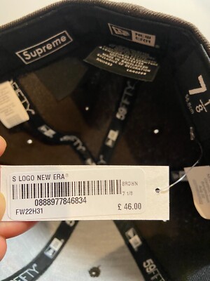 Supreme x New Era S Logo - Brown - 7 1/8 FW22 | eBay