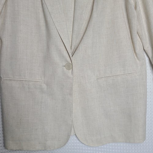 VTG NWT Y2K Sag Harbor Womens Sz 16 Ivory Polyester/Linen Light Jacket - Picture 6 of 19