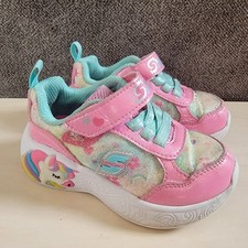 S Sport By Skechers Light-up Hearts Unicorn Sneakers Toddler Girls Size 7 Pink