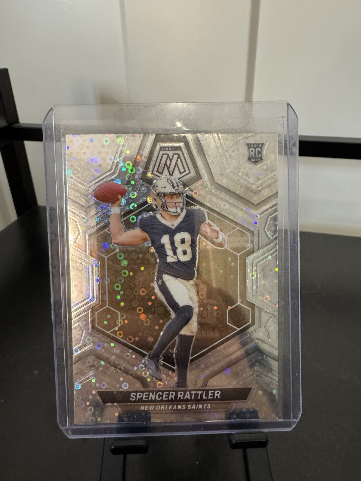 2024 Panini Mosaic #393 Spencer Rattler Rookie No Huddle Saints