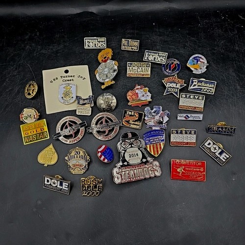 Random Lot Of Assorted Pins Military Colorado Ski Aspen Vail President Pins