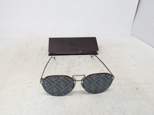 Fendi FF Logo Sunglasses Metal Frame Gray Lenses w/ Case Authentic G2 