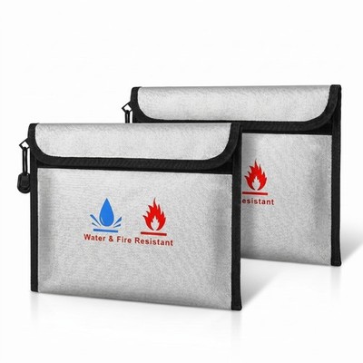 2 Pack Fireproof Document Bag   9'' x 7'' Large Fireproof and Waterproof Bag fo...