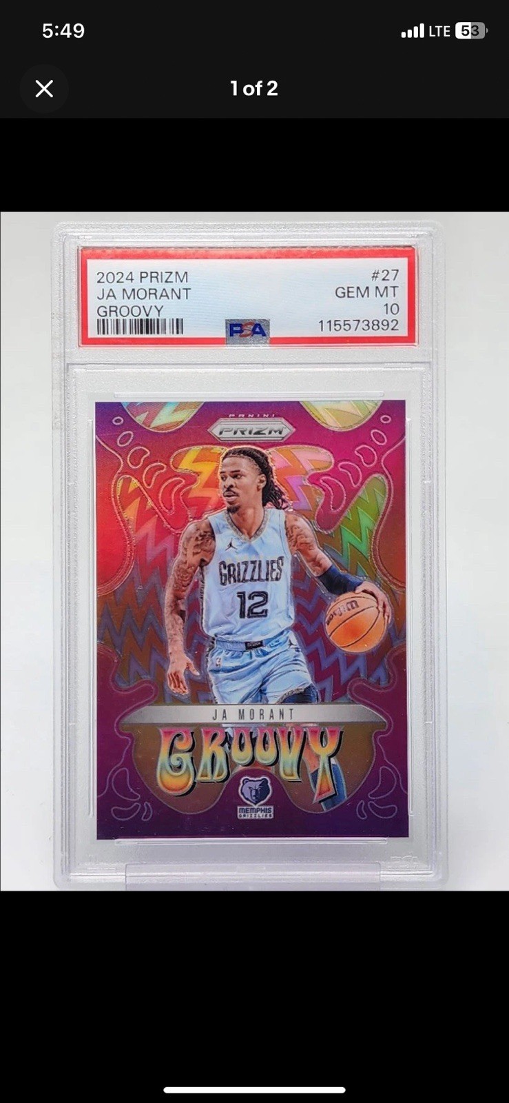 Ja Morant 2024 Prizm #27 Groovy /(SSP) Price Guide - Sports Card