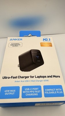 Anker 45W USB-C Wall Charger Fast Charging Foldable Plug for Samsung S23 iPhone 