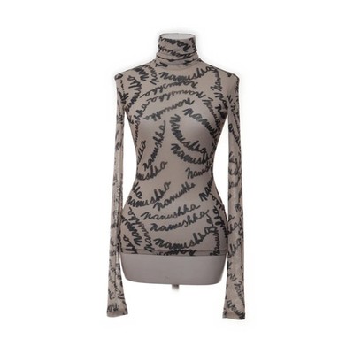 Nanushka, Langarmshirt, Größe: XS, Beige/Schwarz, Polyester, Damen #BoA